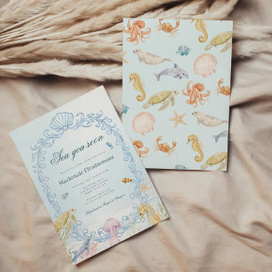Invitation Bientôt sous les mers Baby Shower Rococo