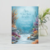 Invitation Bientôt sous l'océan Baby Shower (Debout devant)