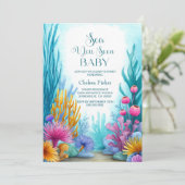 Invitation Bientôt sous l'océan Baby Shower (Debout devant)