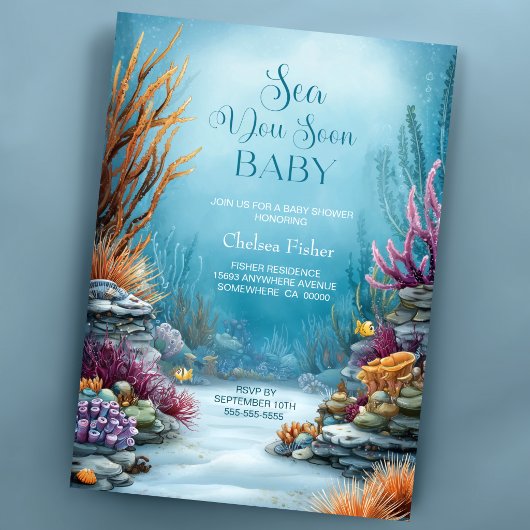 Invitation Bientôt sous l'océan Baby Shower