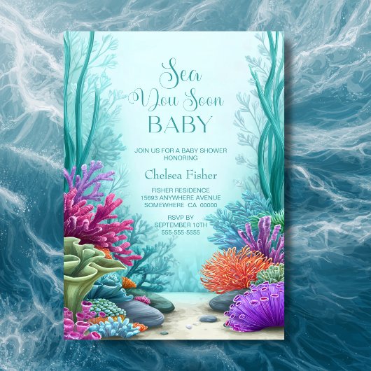 Invitation Bientôt sous l'océan Baby Shower