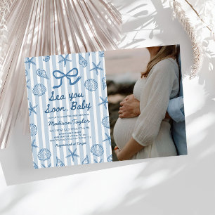 Invitation Bientôt sur les rivages Baby Shower Photo
