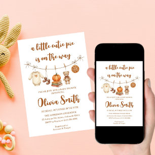 Invitation Bientôt un petit amour, Baby Shower d'automne