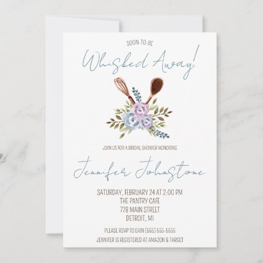 Invitation Bientôt Whisked Away ! Fête des mariées de cuisine (Devant)