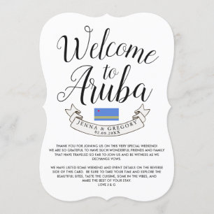 Invitation Bienvenue à Aruba   Personnalisation du mariage de