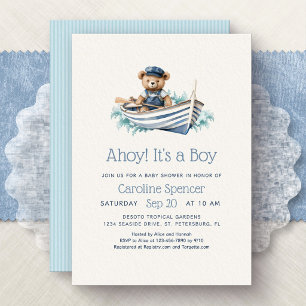 Invitation Bienvenue à bord pour un garçon - Baby Shower Mari