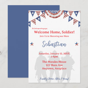 Invitation Bienvenue à la maison Soldat Fête patriotique