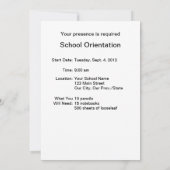 Invitation Bienvenue à l'école Pomme rouge et ver vert (Dos)