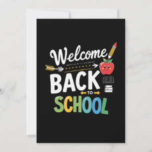 Invitation Bienvenue à l'école, premier jour d'école, enseign