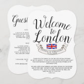 Invitation Bienvenue à Londres | Personnalisation du mariage (Devant / Derrière)