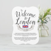 Invitation Bienvenue à Londres | Personnalisation du mariage (Debout devant)
