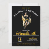Invitation Bienvenue à un Roaring 20 18th Birthday Party (Devant)