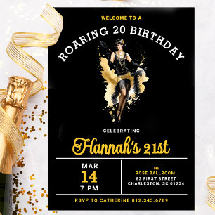 Invitation Bienvenue à un Roaring 20 21e anniversaire