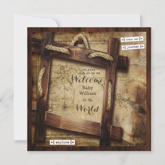 Invitation Bienvenue au Baby shower mondial (Devant)