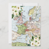Invitation Bienvenue Au Baby shower Mondial Floral Map (Dos)