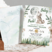Invitation Bienvenue au Baby shower Pack Forest Wolf