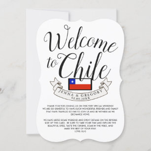 Invitation Bienvenue au Chili   Personnalisation du mariage d