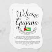 Invitation Bienvenue au Guyana | Mariage sur mesure (Devant / Derrière)