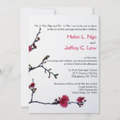 Invitation Bienvenue au Mariage du double bonheur Sakura du p (Dos)