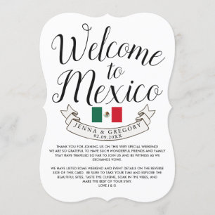 Invitation Bienvenue au Mexique  Personnalisation du mariage 