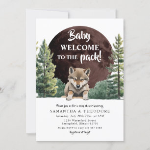 Invitation Bienvenue Au Pack Wolf Forest Boy Baby shower