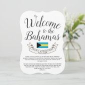 Invitation Bienvenue aux Bahamas | Personnalisation du mariag (Debout devant)