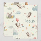Invitation Bienvenue bébé (Devant / Derrière)