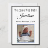 Invitation Bienvenue Bébé NAME Annonce de Naissance (Devant)