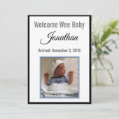 Invitation Bienvenue Bébé NAME Annonce de Naissance (Debout devant)
