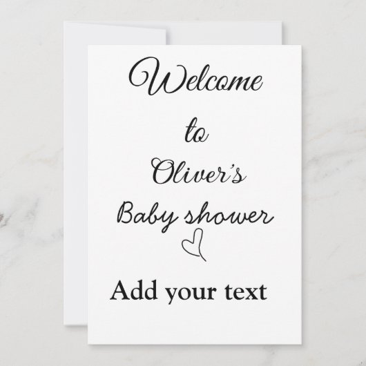 Invitation Bienvenue dans le baby shower ajouter un devis de (Devant)