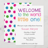 Invitation Bienvenue dans le monde petit un baby shower invit (Devant / Derrière)