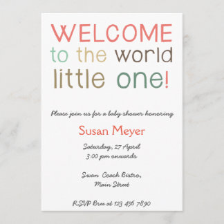 Invitation Bienvenue dans le monde petit un baby shower invit