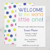Invitation Bienvenue dans le monde petit un baby shower invit (Devant / Derrière)