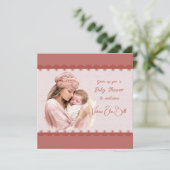 Invitation Bienvenue dans une douche bébé fille (Debout devant)