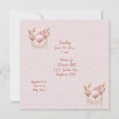 Invitation Bienvenue dans une douche bébé fille (Dos)