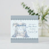 Invitation Bienvenue dans une douche bébé garçon (Debout devant)