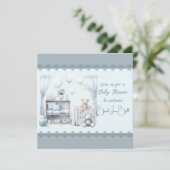 Invitation Bienvenue dans une douche bébé garçon (Debout devant)