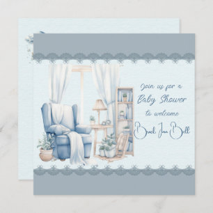 Invitation Bienvenue dans une douche bébé garçon