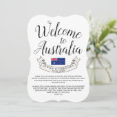 Invitation Bienvenue en Australie | Coutume de mariage de des (Debout devant)