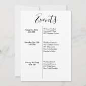 Invitation Bienvenue et itinéraire de mariage de week-end en (Dos)