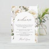 Invitation Bienvenue et Itinéraire Mariage White Peony (Debout devant)