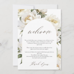 Invitation Bienvenue et Itinéraire Mariage White Peony