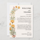 Invitation Bienvenue et merci Table des invités mariages Cart (Devant)