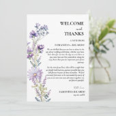 Invitation Bienvenue et merci table d'hôtes fleurie mariage C (Debout devant)