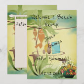 Invitation Bienvenue ! Fête de plage (Devant / Derrière)