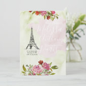 Invitation Bienvenue France Aquarelle Mariage (Debout devant)