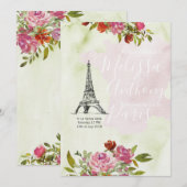 Invitation Bienvenue mariage aquarelle France (Devant / Derrière)