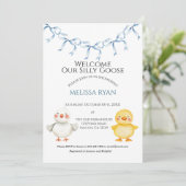 Invitation Bienvenue notre petite oie  (Debout devant)