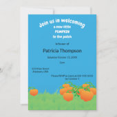 Invitation Bienvenue Nouveau Citrouille au patch (Devant)