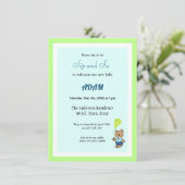 Invitation bienvenue petit garçon (Debout devant)